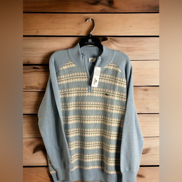 Lacoste Other - Lacoste Vintage New With Tags Men's Sz 5 (Large) Quarter Zip Wool Blend Sweater